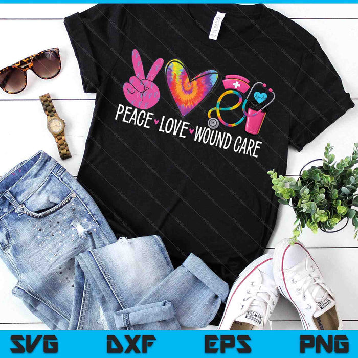 Peace Love Wound Care Nurse Nursing Heart Stethoscope SVG PNG Digital Printable Files