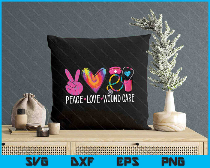 Peace Love Wound Care Nurse Nursing Heart Stethoscope SVG PNG Digital Printable Files