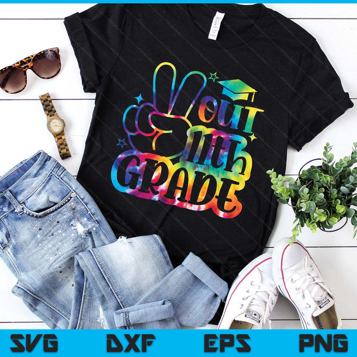 Peace Out 11th Grade Tie Dye Last Day School SVG PNG Digital Printable Files
