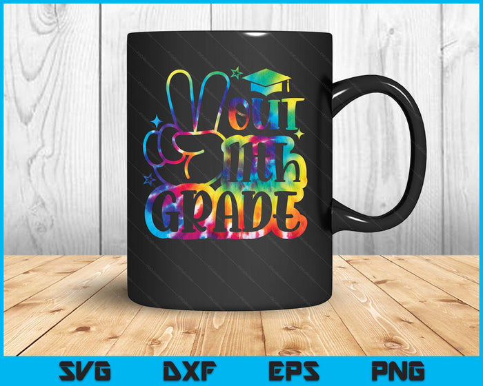 Peace Out 11th Grade Tie Dye Last Day School SVG PNG Digital Printable Files