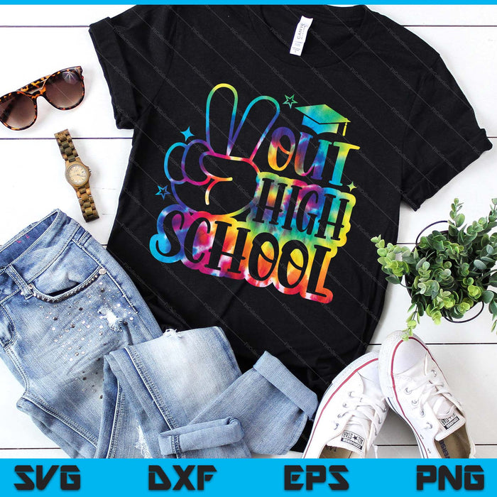 Peace Out High School Tie Dye Last Day School SVG PNG Digital Printable Files