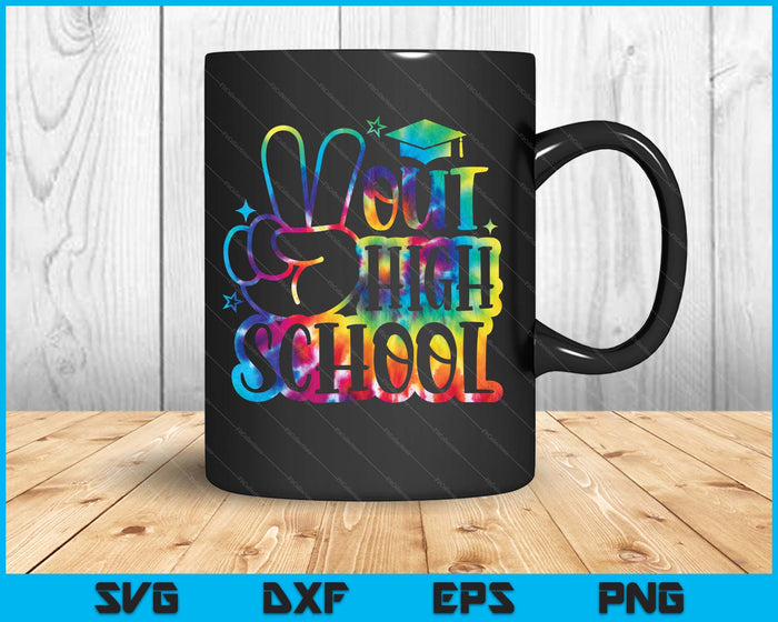 Peace Out High School Tie Dye Last Day School SVG PNG Digital Printable Files
