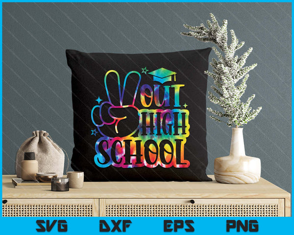 Peace Out High School Tie Dye Last Day School SVG PNG Digital Printable Files