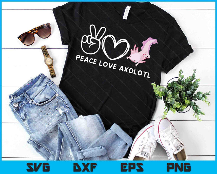 Peace, Love Axolotl Retro Axolotl Lover SVG PNG Digital Printable Files