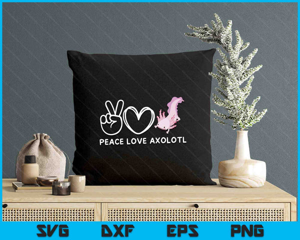 Peace, Love Axolotl Retro Axolotl Lover SVG PNG Digital Printable Files