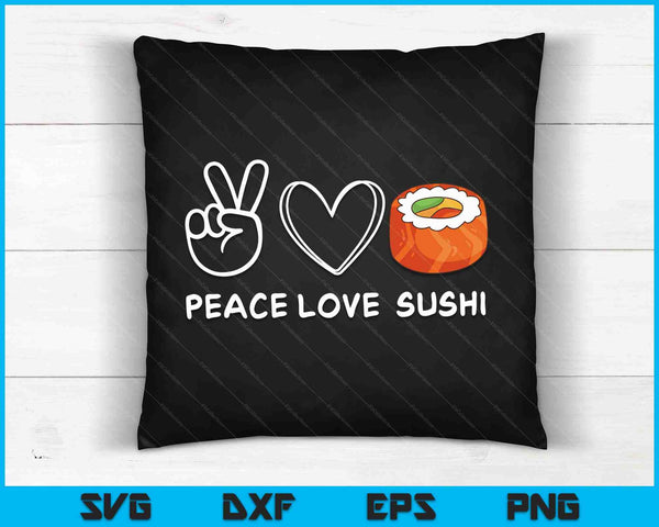 Peace Love Sushi Retro Sushi Lover Japans eten minnaar SVG PNG digitale snijbestanden