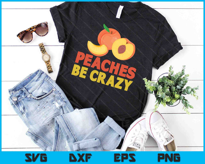 Perziken Be Crazy Funny Peach Pun Fruit Georgia Iced Tea SVG PNG digitale snijbestanden