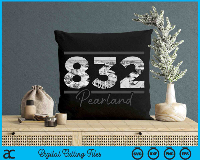 Pearland 832 Area Code Skyline Texas Vintage SVG PNG Digital Cutting Files