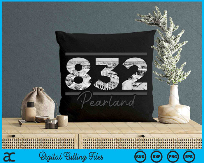 Pearland 832 Netnummer Skyline Texas Vintage SVG PNG digitale snijbestanden