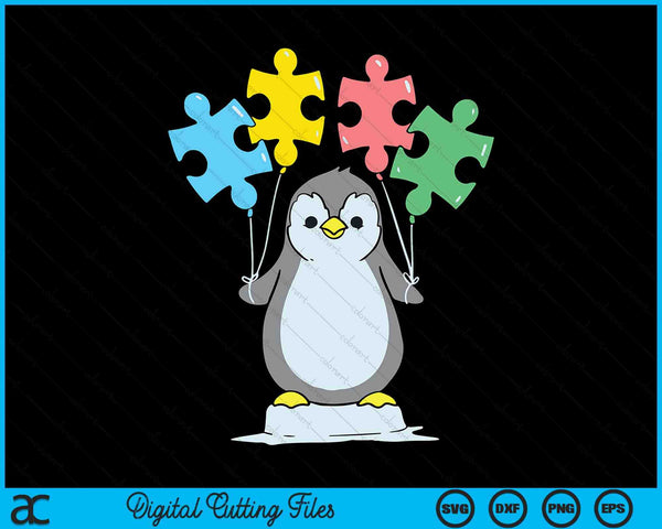 Penguin Autism Awareness SVG PNG Digital Cutting Files