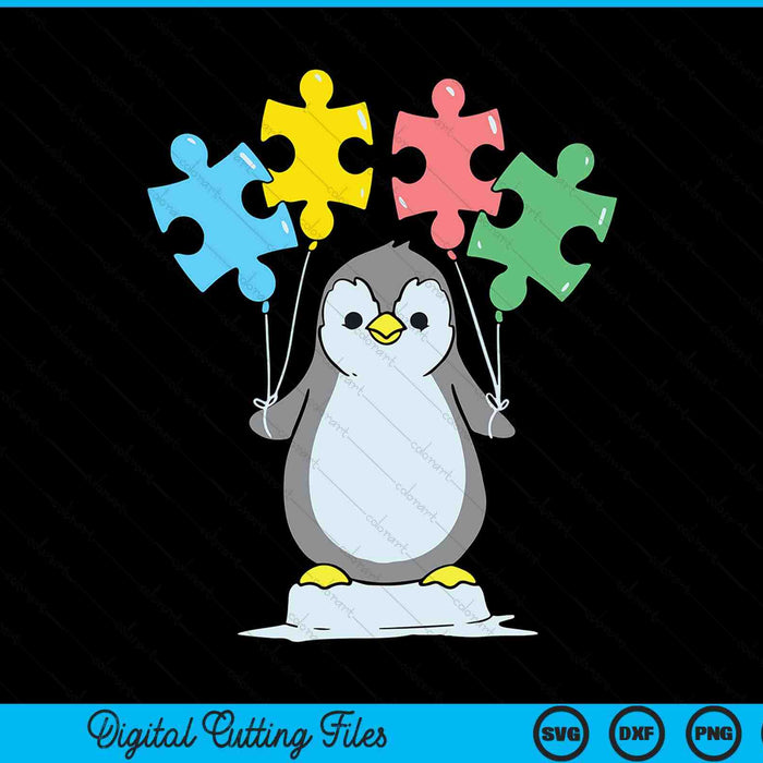 Penguin autism awareness SVG cut file