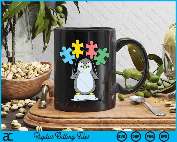 Penguin Autism Awareness SVG PNG Digital Cutting Files