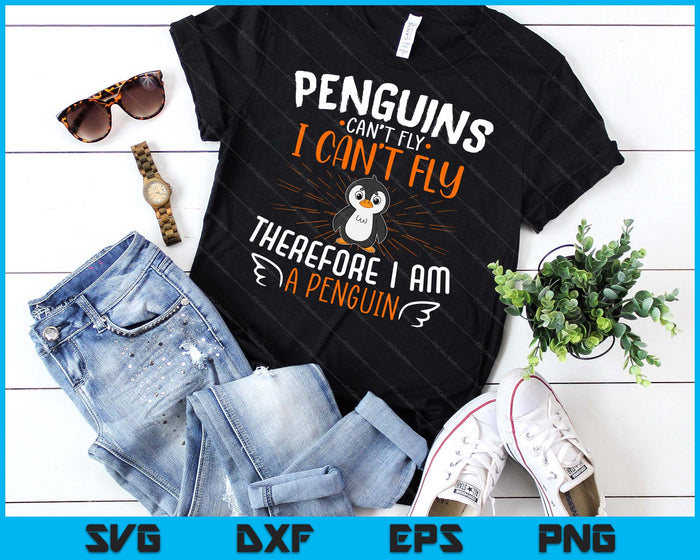 Pinguïns kunnen niet vliegen schattige pinguïn minnaar cadeau SVG PNG digitale afdrukbare bestanden