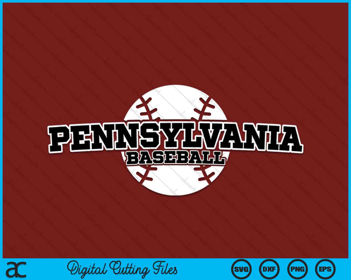 Pennsylvania honkbal blok lettertype SVG PNG digitale snijbestanden