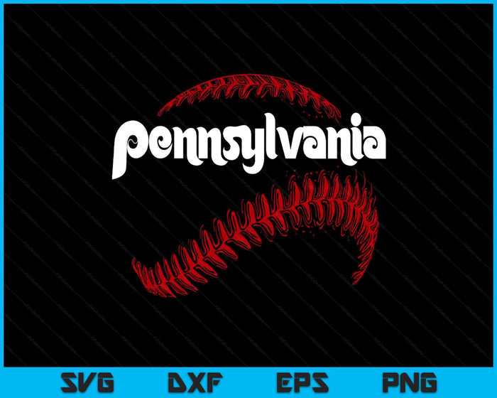Pennsylvania Baseball Lovers Vintage Baseball Lovers Fans SVG PNG Digital Printable Files