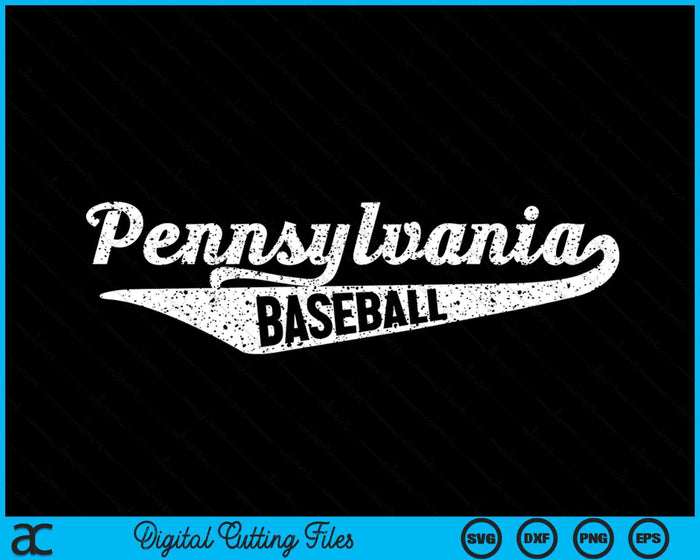 Pennsylvania honkbal script Vintage noodlijdende SVG PNG digitale snijden-bestanden