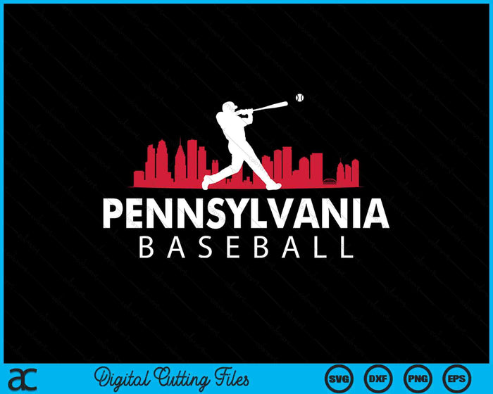Pennsylvania Baseball Vintage Minimalist Retro Baseball Lover SVG PNG Digital Printable Files