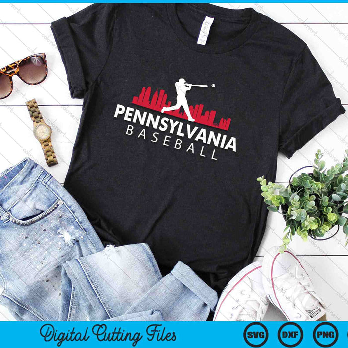 Pennsylvania Baseball Vintage Minimalist Retro Baseball Lover SVG PNG Digital Printable Files