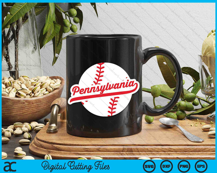 Pennsylvania Baseball Vintage Pennsylvania Pride Love City Red SVG PNG digitale snijbestanden