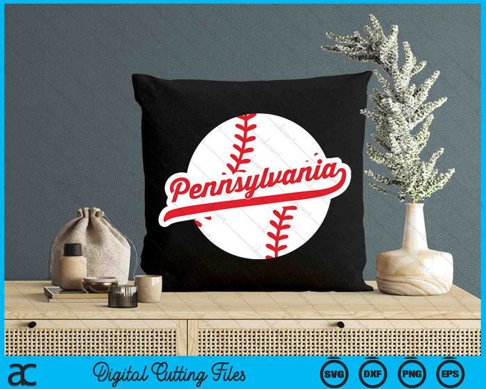 Pennsylvania Baseball Vintage Pennsylvania Pride Love City Red SVG PNG digitale snijbestanden