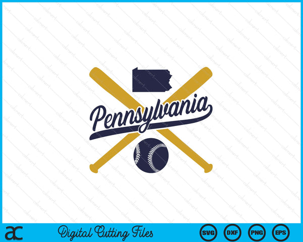 Pennsylvania Baseball Vintage Wisconsin Pride Love City SVG PNG Digital Cutting Files