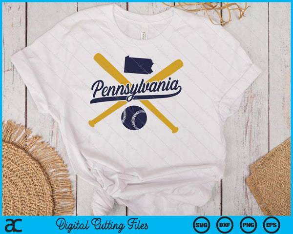 Pennsylvania Baseball Vintage Wisconsin Pride Love City SVG PNG Digital Cutting Files