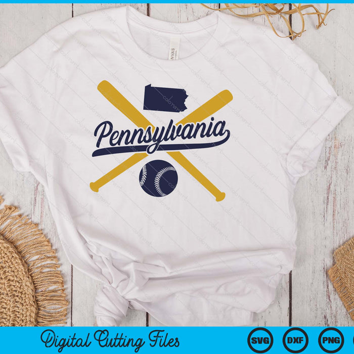 Pennsylvania Baseball Vintage Wisconsin Pride Love City SVG PNG Digital Cutting Files