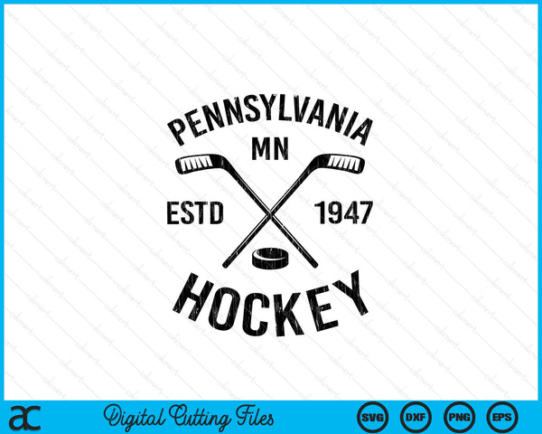 Pennsylvania Minnesota Ice Hockey Sticks Vintage Gift SVG PNG Digital Cutting Files