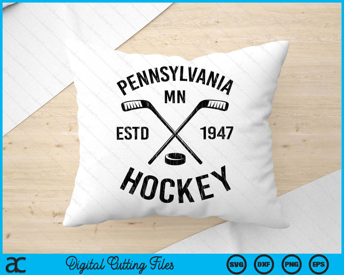 Pennsylvania Minnesota Ice Hockey Sticks Vintage Gift SVG PNG Digital Cutting Files