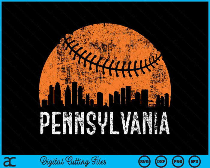 Pennsylvania Skyline Pennsylvania Baseball SVG PNG Printable Cutting Files