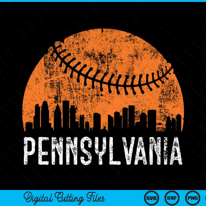 Pennsylvania Skyline Pennsylvania Baseball SVG PNG Printable Cutting Files