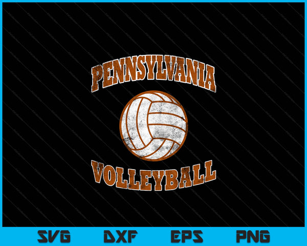 Pennsylvania Volleyball Vintage Distressed SVG PNG Digital Cutting Files