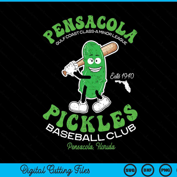 Pensacola Pickles Minor League Retro Baseball Team SVG PNG Digital Cutting Files