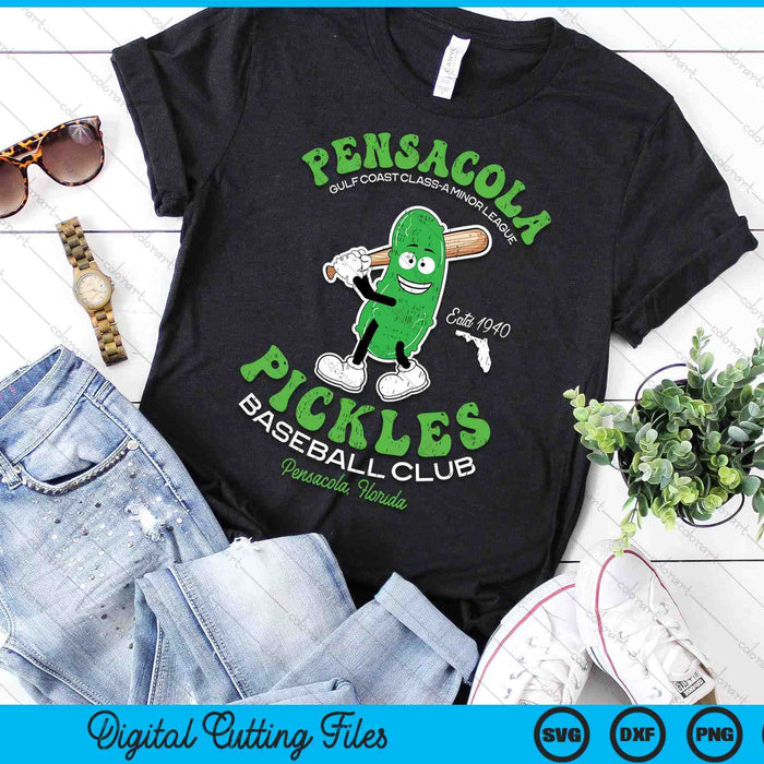 Pensacola Pickles Minor League Retro Baseball Team SVG PNG Digital Cutting Files