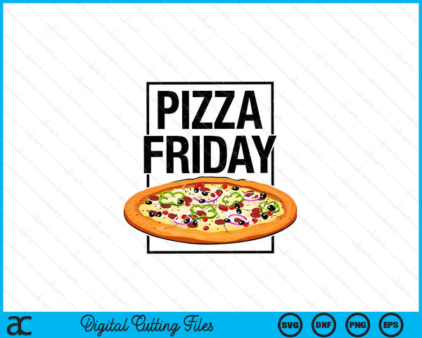 Pepperoni Pizza Friday Italian Food Lover SVG PNG Digital Printable Files
