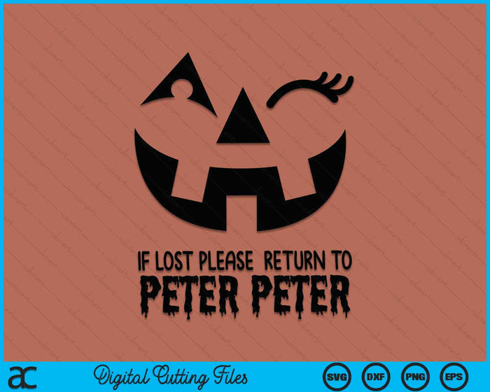 Peter Pumpkin Eater Halloween Indien verloren, keer dan terug naar Peter Peter SVG PNG digitale snijbestanden