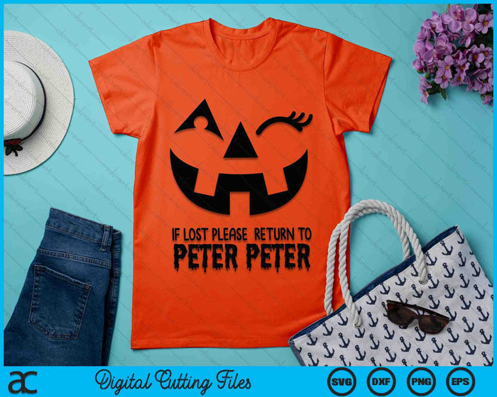 Peter Pumpkin Eater Halloween Indien verloren, keer dan terug naar Peter Peter SVG PNG digitale snijbestanden