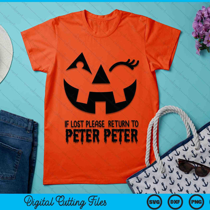 Peter Pumpkin Eater Halloween Indien verloren, keer dan terug naar Peter Peter SVG PNG digitale snijbestanden