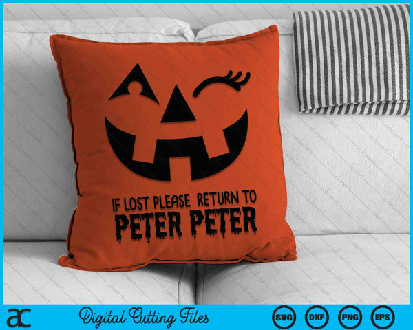 Peter Pumpkin Eater Halloween Indien verloren, keer dan terug naar Peter Peter SVG PNG digitale snijbestanden