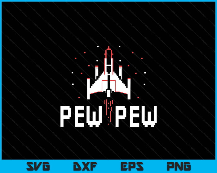 Pew Pew Gamer Vintage 80's 90's Arcade Gaming Lover SVG PNG Digital Printable Files