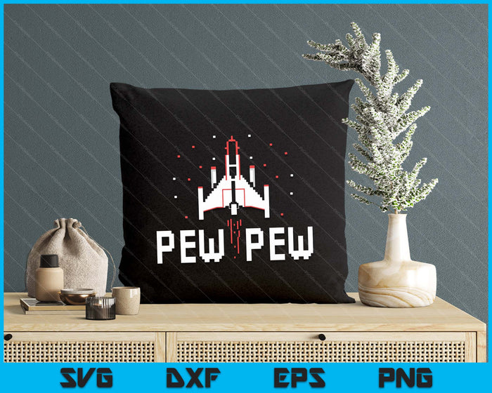 Pew Pew Gamer Vintage 80's 90's Arcade Gaming Lover SVG PNG Digital Printable Files