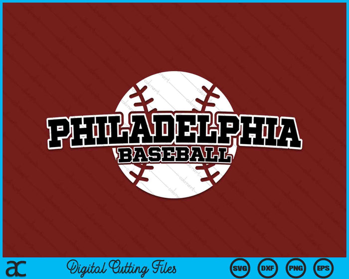 Philadelphia honkbal blok lettertype SVG PNG digitale snijbestanden