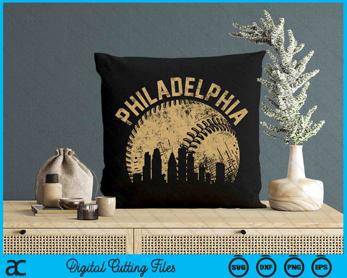 Philadelphia Baseball Skyline Player Coach Fan SVG PNG Digital Printable Files