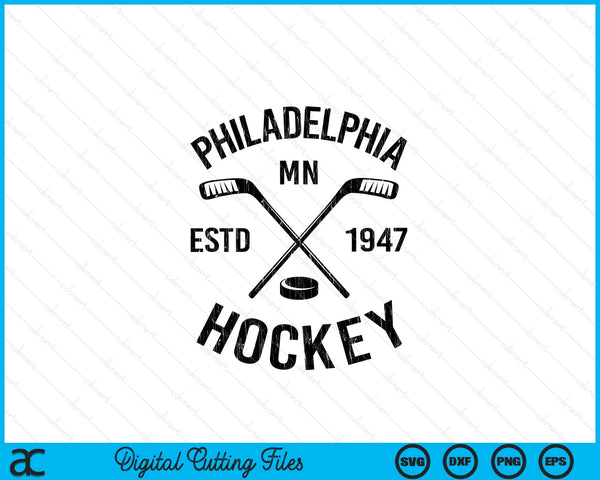 Philadelphia Minnesota Ice Hockey Sticks Vintage Gift SVG PNG Digital Cutting Files