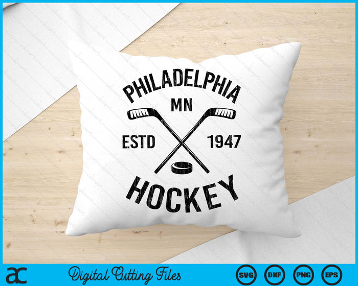 Philadelphia Minnesota Ice Hockey Sticks Vintage Gift SVG PNG Digital Cutting Files