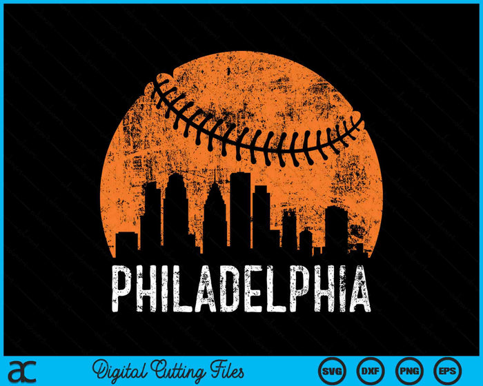 Philadelphia Skyline Philadelphia Baseball SVG PNG Digital Cutting Files