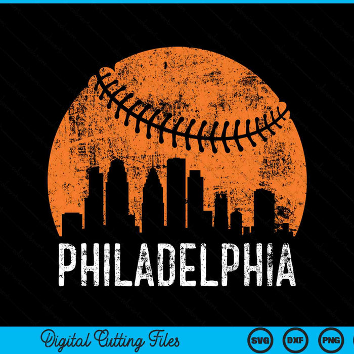 Philadelphia Skyline Philadelphia Baseball SVG PNG Digital Cutting Files