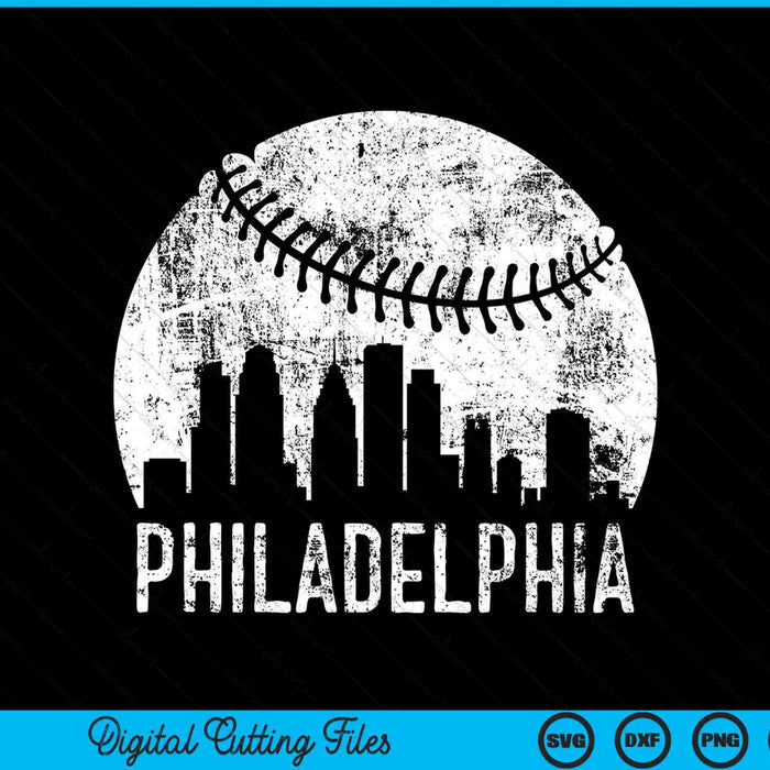 Philadelphia skyline vintage Philadelphia baseball SVG cut file