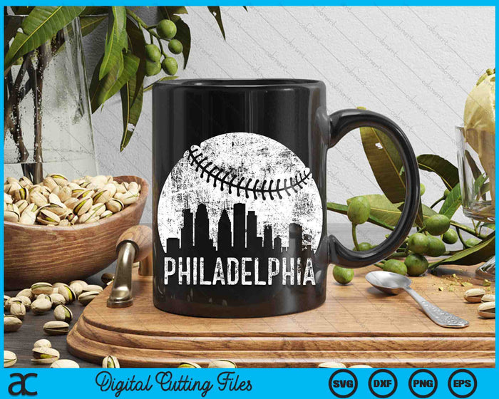 Philadelphia Skyline Vintage Philadelphia Baseball SVG PNG Digital Cutting Files