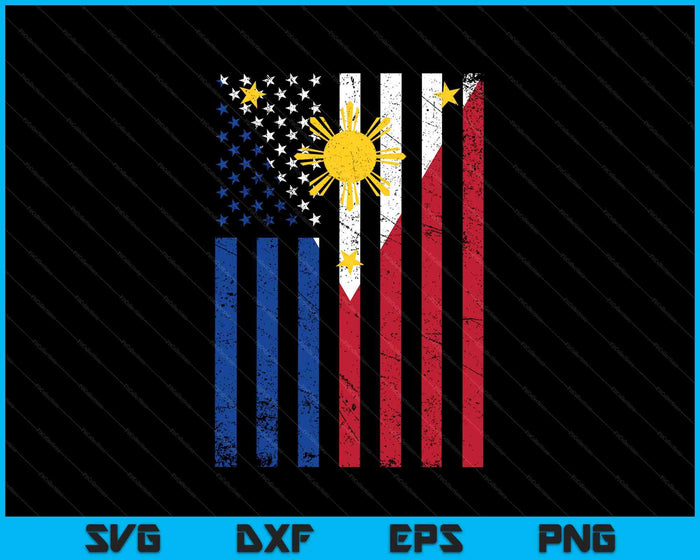 Philippines Usa Flag 4th Of July American Philippine Flag SVG PNG Digital Printable Files